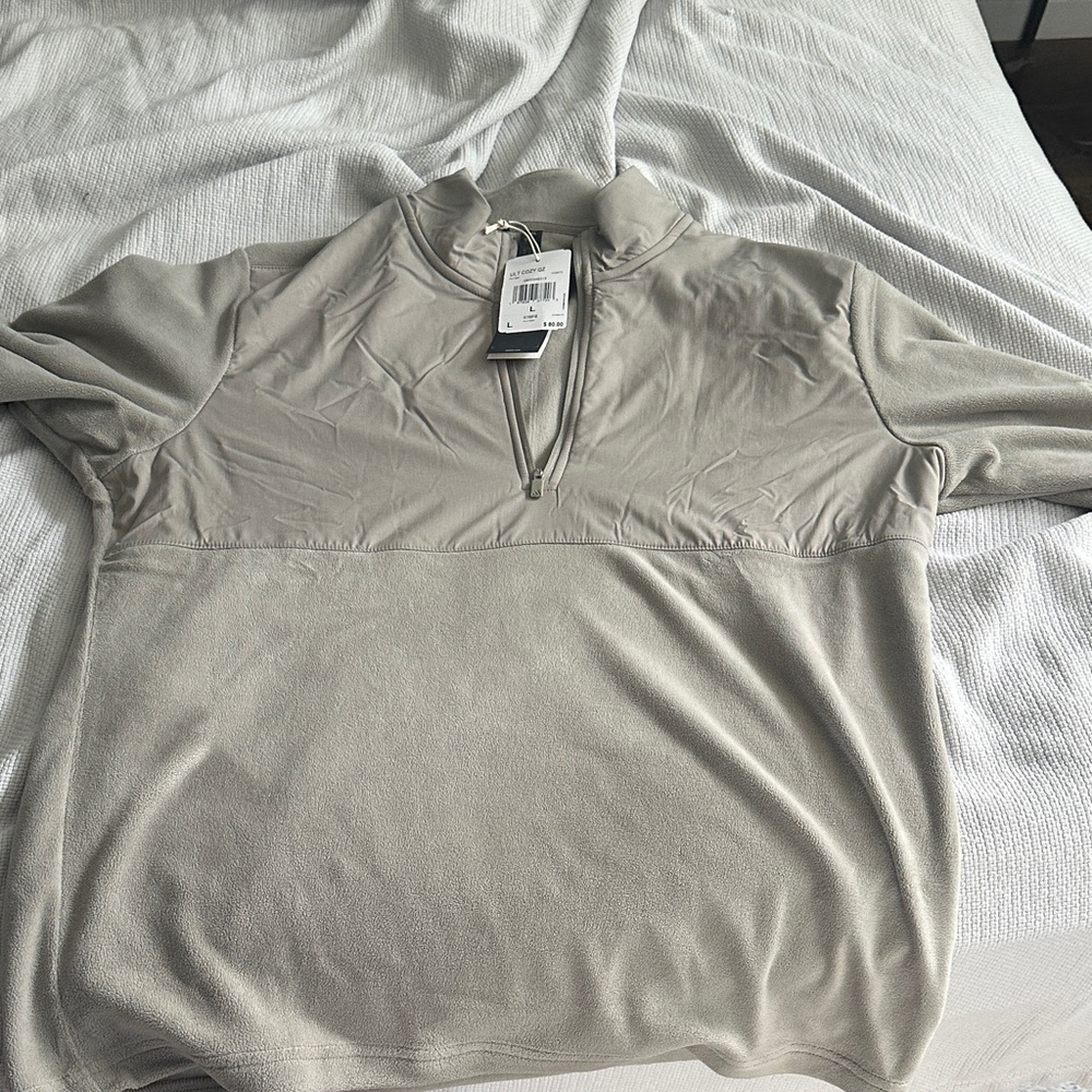 Adidas NWT beige ultimate golf Quarter-Zip Pullover